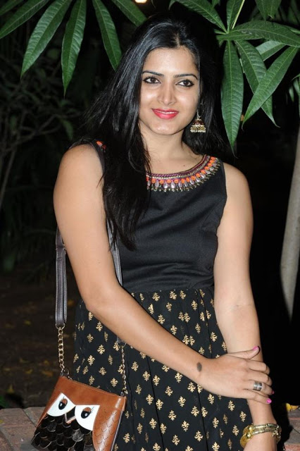 Pavani Gangireddy Long Hair In Sleeveless Black Dress 15